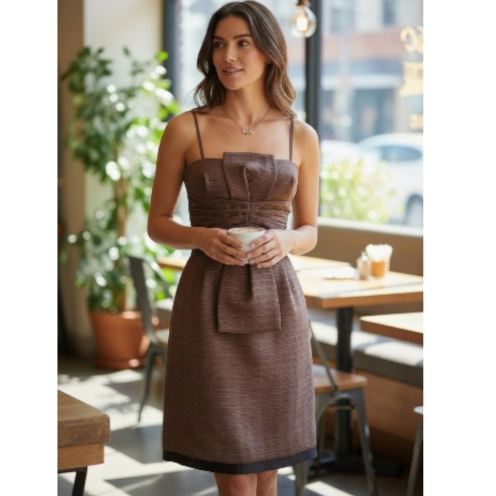 Max & Cleo Size 4 Brown Cocktail Evening Dress